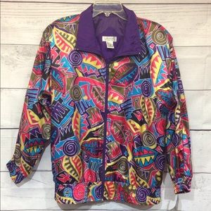 Lavon Sportswear Jacket Size M Abstract Print